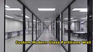 Moderne Bürotrennwände aus schwarzem Glas für Besprechungsräume