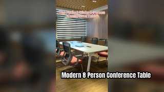 Weißer Konferenztisch für 6 Personen, moderne Büromöbel