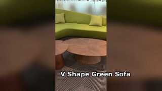 Grünes V-förmiges Sofa, moderne Büro- und Wohnzimmermöbel