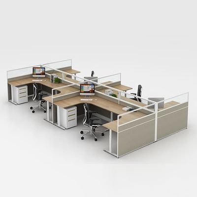 8-Sitzer-Büroarbeitsplatz-Schreibtische, Stärke 25 mm, modulare Kabinen-Arbeitsstation