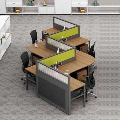 4-Sitzer-Büro-Arbeitsplatz-Schreibtische, 30 mm dicke Trennwand