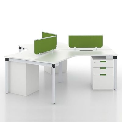 120-Grad-Büro-Arbeitsplatz-Schreibtische, Tisch, 25 mm, 4-Sitzer-Arbeitsplatz