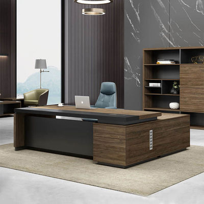 2 Meter 50 mm Chefschreibtisch CEO-Schreibtisch L-Form mit Seitenschrank