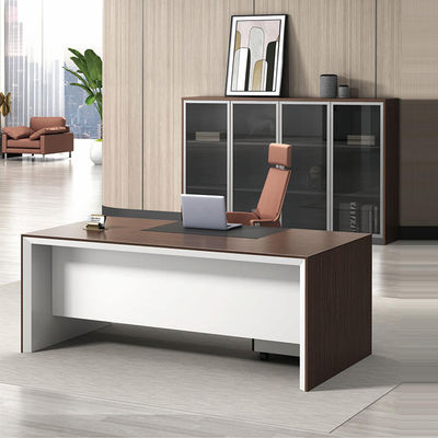 Boss-Büroschreibtische aus Holz, H 750 mm, klassische Direktorentische