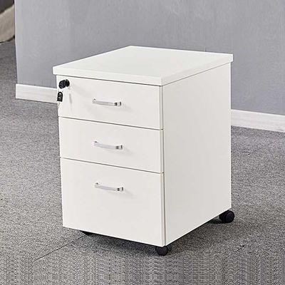 16-Zoll-Büro-Aktenschränke aus Holz, rollender weißer Aktenschrank