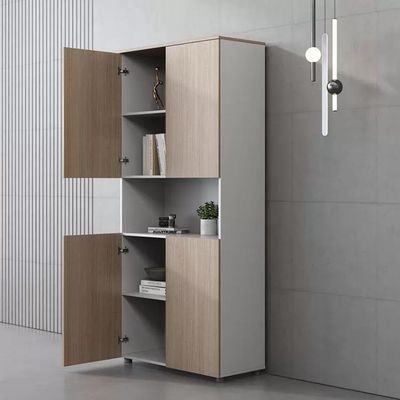 31-Zoll-Büro-Aufbewahrungsschrank, 4 Schichten, Eichenfarbe, mit E1-Melaminplatte