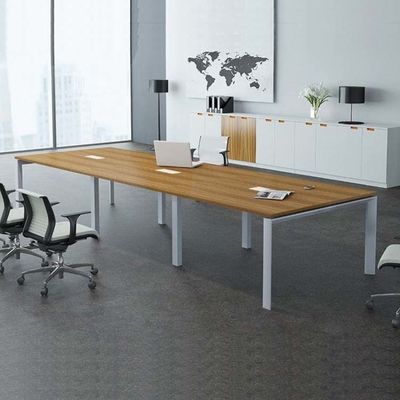 6-Person Bürotisch mit 25mm Holzmaserung-Schreibtischplatte, kratzfester Oberfläche und anpassbaren Farben