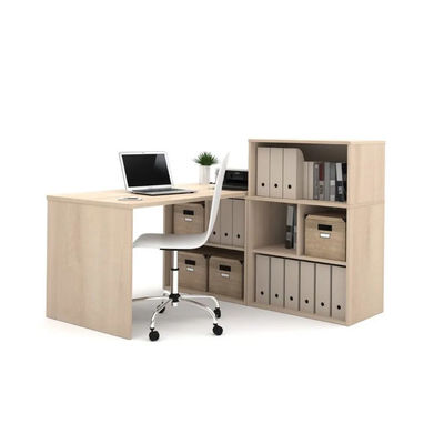 L-förmiger Home-Office-Schreibtisch aus Holz, MDF, MFC, kundenspezifische Farbe mit Schrank