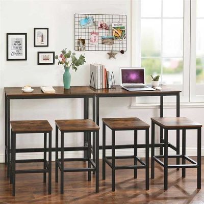 6,2-Zoll-Bartisch-Hocker-Set Industrial Coffee Vintage Brown Dining Bar Table