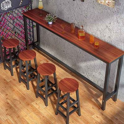 Vintage brauner Hochstuhl-Bartisch, 1,6 m hoher Hocker, Tisch für Café