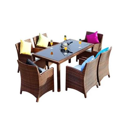 Rattan-Außenecksofa-Set, wasserdicht, hohe UV-Beständigkeit, moderner Gartenstuhl