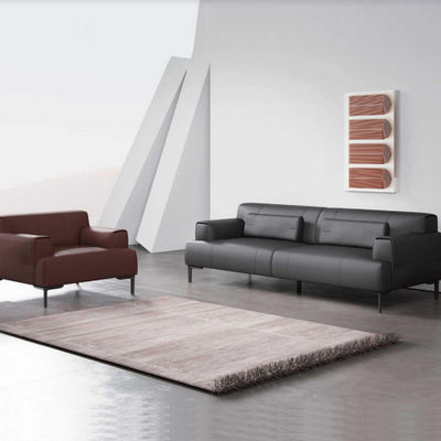 ISO-Schwammmaterial-Büromöbel-Sofa-Schwarz-Farbleder-Sofa-Set