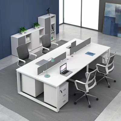 Wasserdichter Büro-Arbeitsplatz-Schreibtisch, schmutzabweisend, weiß, mit PVC-Kante