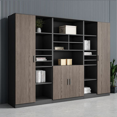 2,4 m großer Aktenschrank aus schwarzem Holz, ODM-Büroschrank aus Holz mit großem Fassungsvermögen