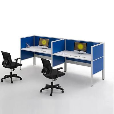 Moderne Call-Center-Kabinen mit Aluminiumrahmen, maßgeschneiderter Doppelarbeitsplatz-Schreibtisch