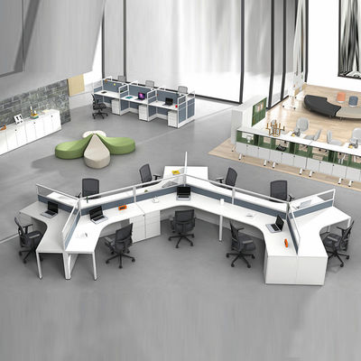 Personalisieren Sie Y-förmigen Desktop 4 6 8 Person Holz Büro Trennwand Arbeitsplatz