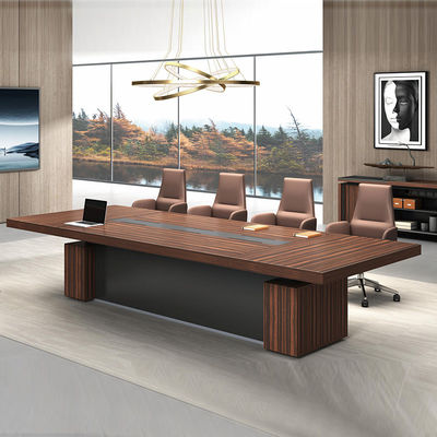Rechteckiger Konferenzzimmer Tisch Holz Braun Meeting-Tisch