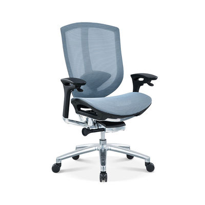 High-End Blau-Mitte-Rücken-Gitter-Bürostuhl mit verstellbaren Armlehnen