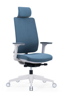 Ergonomischer Bürostuhl aus blauem Drehgewebe mit 3D-Aufhebbarer Armlehne