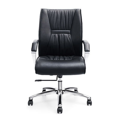 Großhandel Schwarze Drehscheibe für das Büro Leder ergonomische Bürostühle