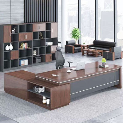 Chef-Büro Schreibtisch - 2200mm Holzmaserung Melamin Design mit Seitenschrank