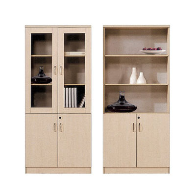 Buchschrank aus Holz, Bücherschrank aus Glas, Schrank für Dokumente, Akten und Bücher