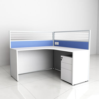 Blauglaspartition Einzelbüro-Arbeitsplatz Schreibtisch mit Schrank