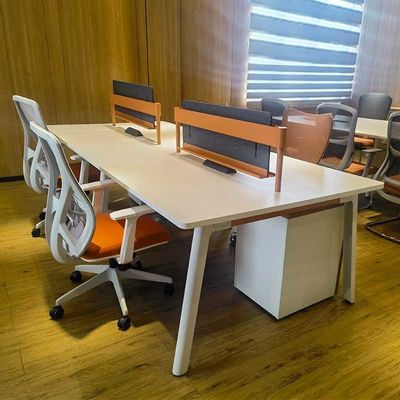 Weiß Modular 4 6 Sitzplätze Menschen Schreibtisch offene Mitarbeiter Arbeitsplätze für Büromöbel