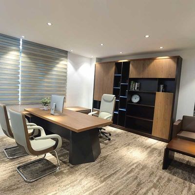 Luxus Executive Office Tisch L-förmige Chef Möbel mit Holzplatte
