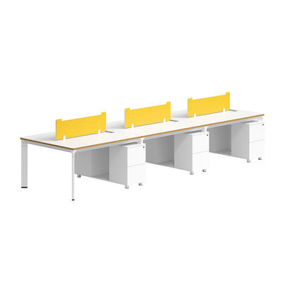 Weiß Moderne 4-Personen-Arbeitsplatz Schreibtisch Modular Holz Bürotisch Mit Schrank