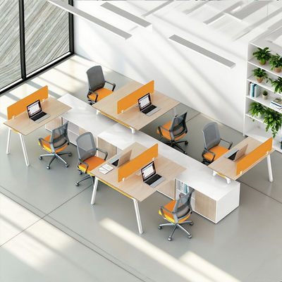 Holz-Workstations Computertisch 4-Sitzer-Mitarbeiterschreibtisch Büro-Kabinen Zonen-Workstations