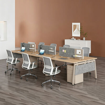 Customized Size Office Workstation with Melamine Board Desktop and Aluminum Frame Modular Office Furniture