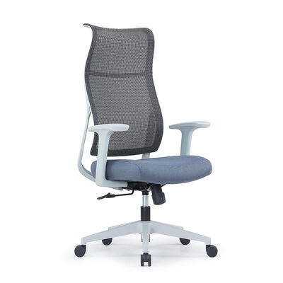 Ergonomischer Bürostuhl aus Netzgewebe mit verstellbarer Rückenlehne, fester Lordosenstütze und Fünf-Sterne-Fuß