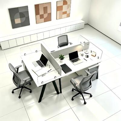 Individuell anpassbarer modularer Arbeitsplatzschreibtisch mit Melaminplatte für 2, 4 oder 6 Personen